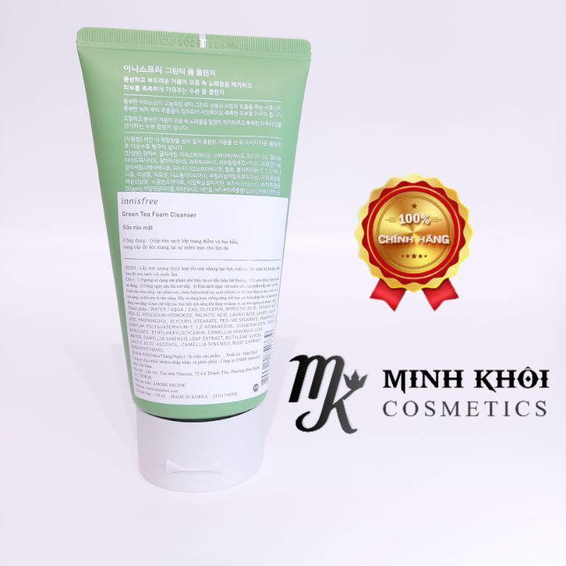 Sữa Rửa Mặt Chiết Xuất Từ Trà Xanh Innisfree Green Tea Foam Cleanser 150ml | BigBuy360 - bigbuy360.vn