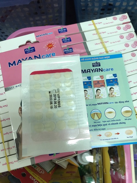 Miếng dán mụn Mayan care Ultra Thin Spot hồng ( Hộp 20+ 4 miếng)