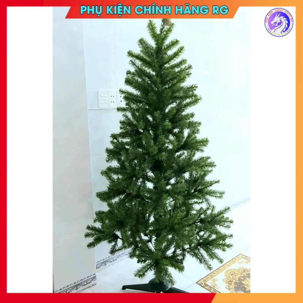 Cây thông noel 1m8 trang trí phòng khách công ty ngoài trời đón giáng sinh giá rẻ tặng ngôi sao đỉnh và 4 dây kim tuyến