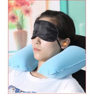 Bộ gối hơi du lịch, miếng che mắt và 2 nút bịt tai khi ngủ