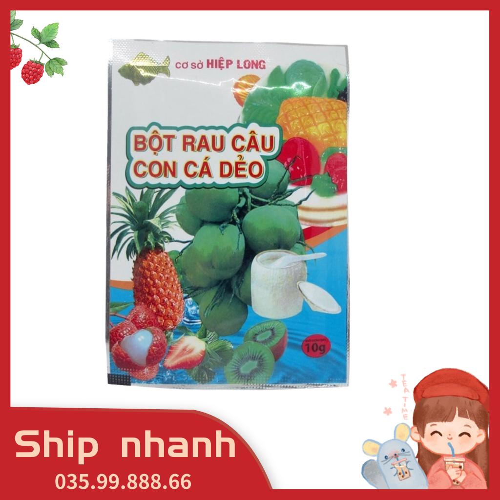 Bột thạch rau câu con cá dẻo gói 10g topping Trà sữa Trà Hoa Quả