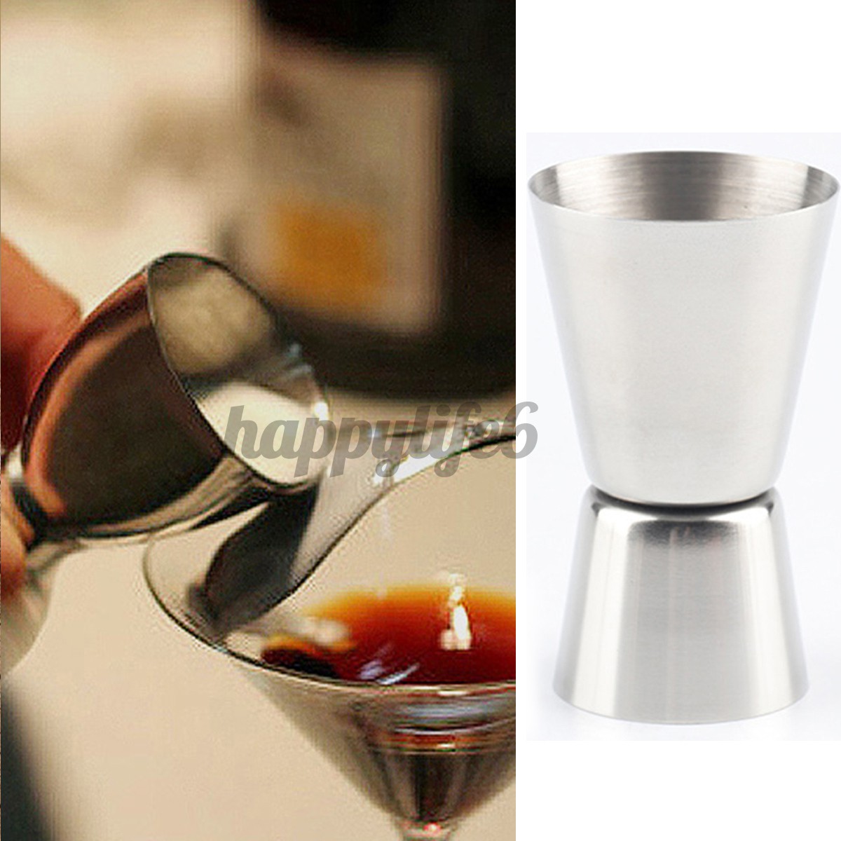 Wonder Measure Cup Jigger Single Double Short Drink Spirit Cocktail Beaker HAPPYLIFE6