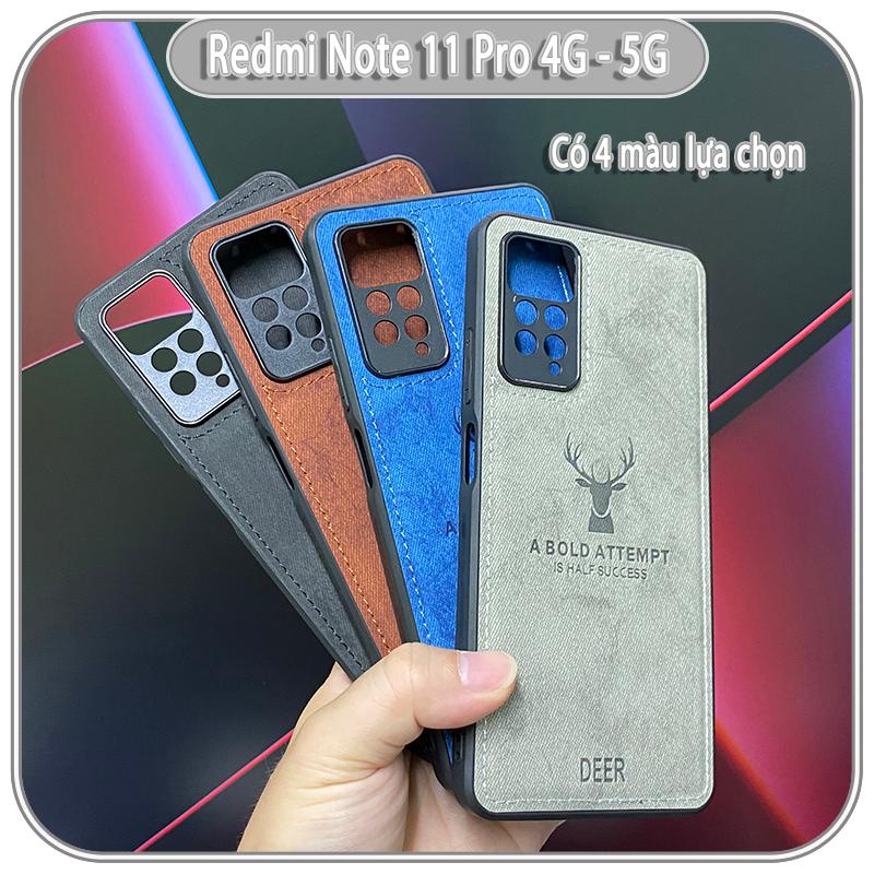 Ốp lưng cho Xiaomi Redmi Note 11 Pro 4G 5G giả da con hươu DEER