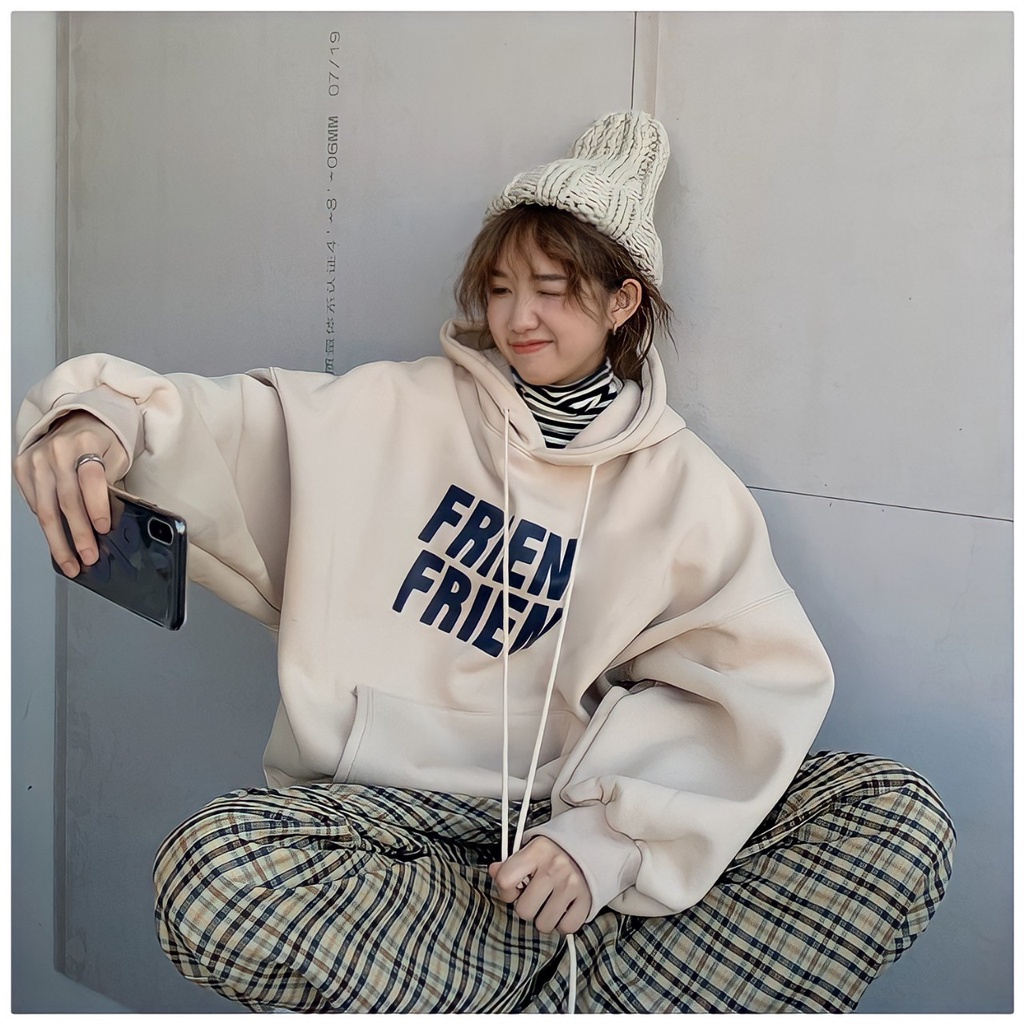 Áo khoác Hoodie tay bồng có mũ Áo khoác nỉ FRIEN form rộng Unisex - CUTE_ZOO | BigBuy360 - bigbuy360.vn