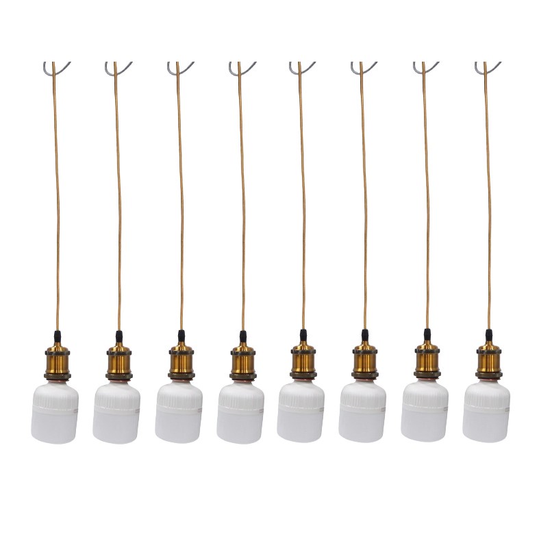 Bộ 8 dây đèn thả cổ điển bóng đèn led búp trụ trang trí 9w