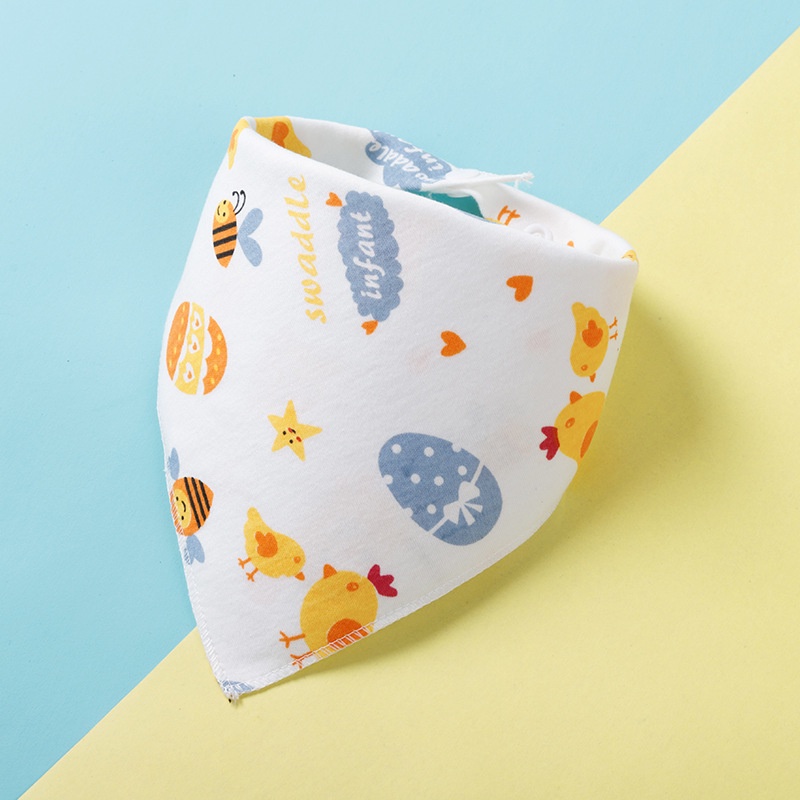 Yếm Ăn Cotton Hình Tam Giác Thấm Hút Tốt Chống Bụi Bẩn Tiện Dụng Cho Bé