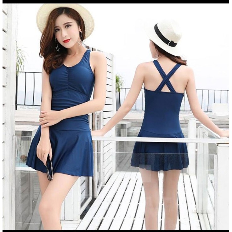Bikini đồ bơi đi biển 1 mảnh liền thân tôn dáng che khuyết điểm có mút ngực và quần trong váy VATIXA BKN59