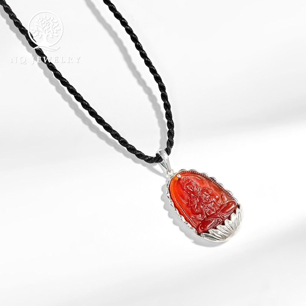 Dây chuyền phật bản mệnh bọc bạc đỏ - NQ Jewelry