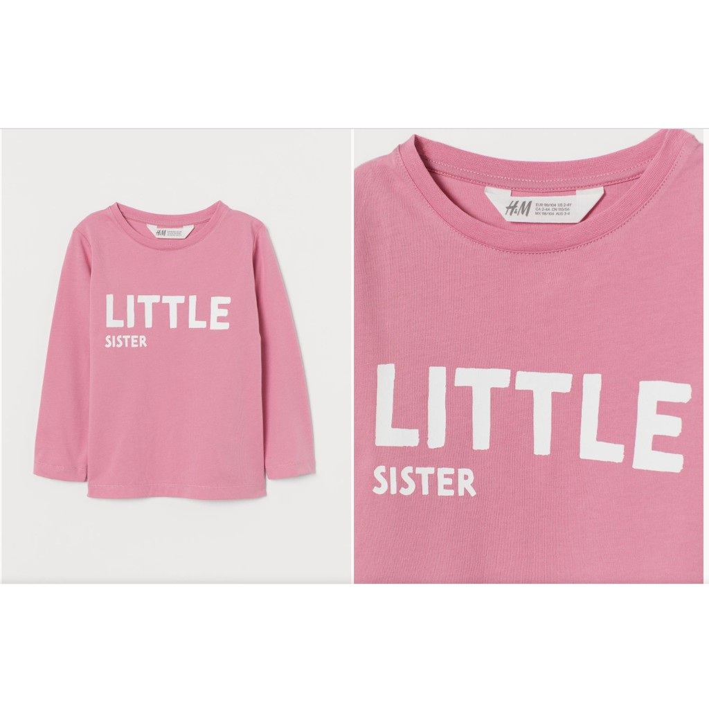 Áo dài tay hồng little sister HM H&amp;M sz 6-8, 8-10y_hàng chính hãng authentic