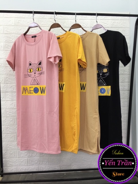 Váy phông suông in hình mèo kute | BigBuy360 - bigbuy360.vn