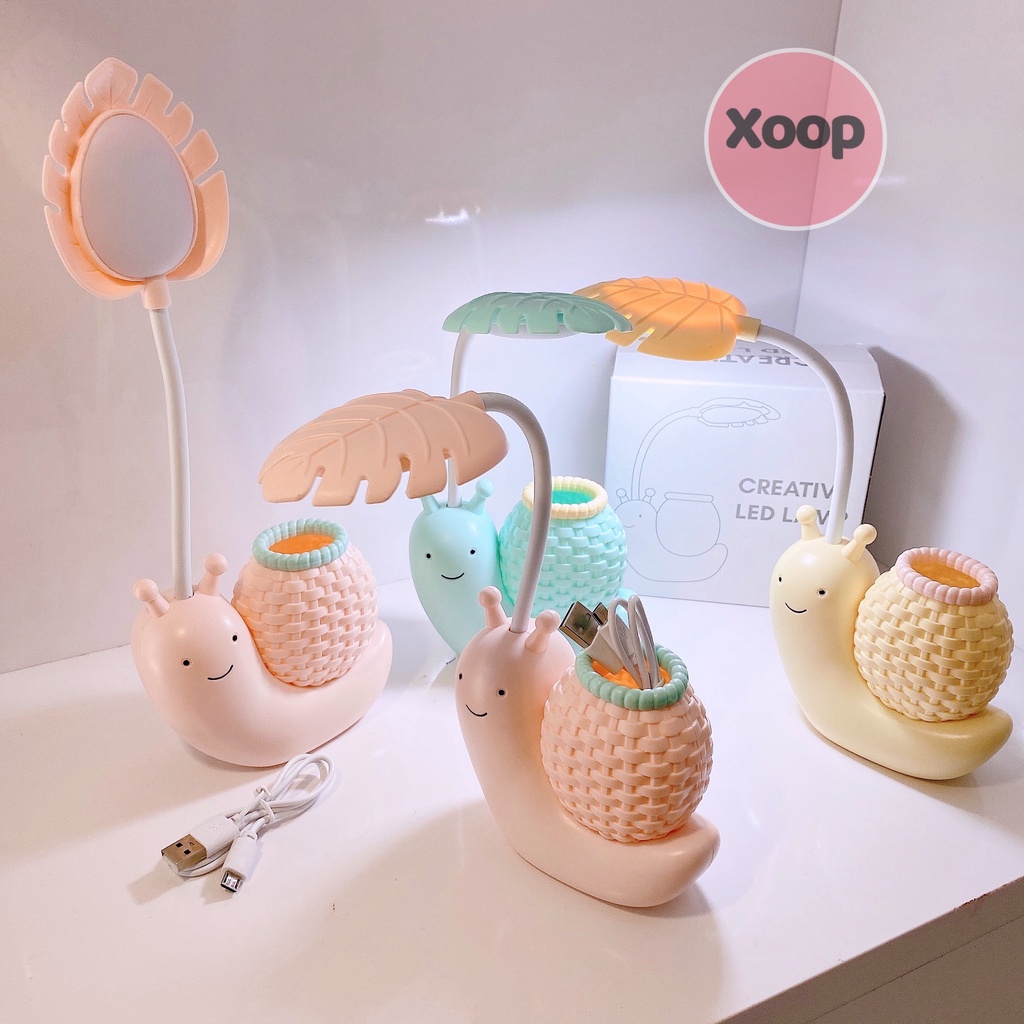 Đèn Học Tích Điện Ánh Sáng Điện LED Cho Học Sinh_Đèn Học Ốc Sên (SP001659 ) Shop Yến Shop Kidss