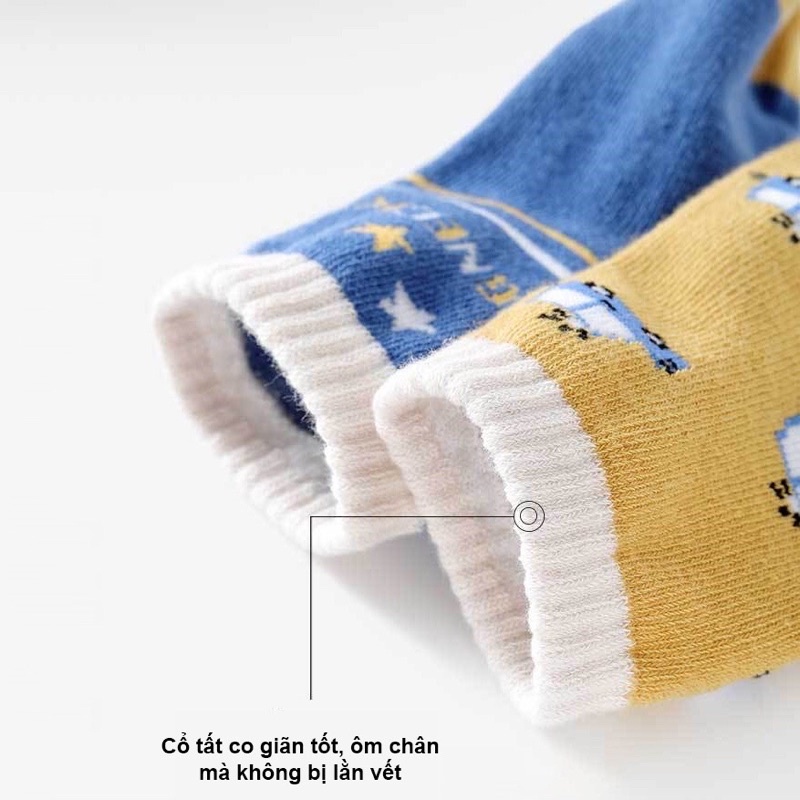 Tất Cho Bé, Set 5 Đôi Tất Cao Cổ Kids Socks Trẻ Em Từ 0-8 tuổi , vớ dày dặn đủ mẫu