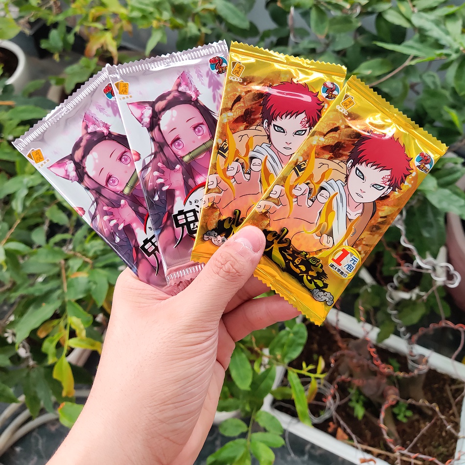 Set 5 ảnh thẻ nhân phẩm Anime Kimetsu No Yaiba, Naruto, One Piece, Dragon Ball, Waifu, Identity V, Conan