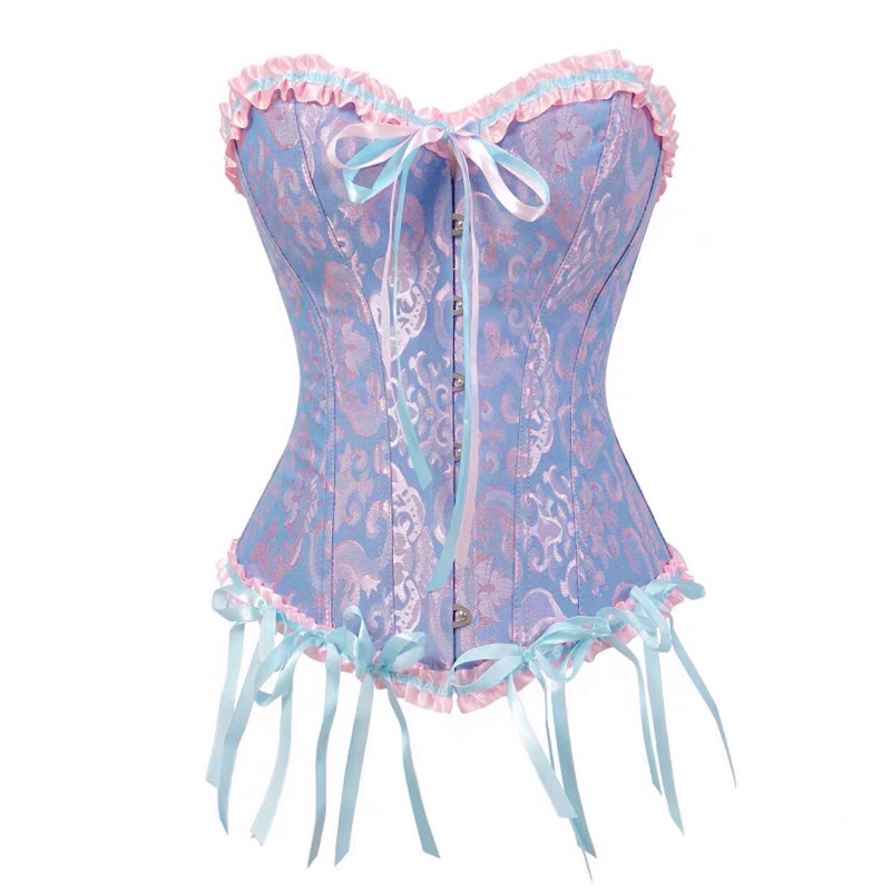 Corset cotton hoa văn vintage cổ điển mix đồ cực đẹp, đủ Size S-M-L