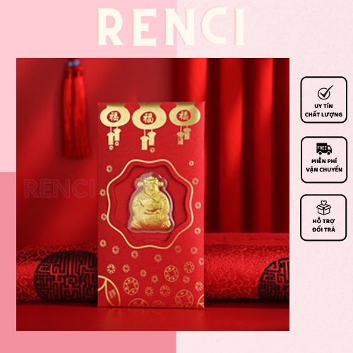 Lì Xì Thần Tài Mạ Vàng 24K May Mắn Rước Tài Lộc Món Quà Ý Nghĩa Tết May Mắn Cho Ngày Vía Thần Tài