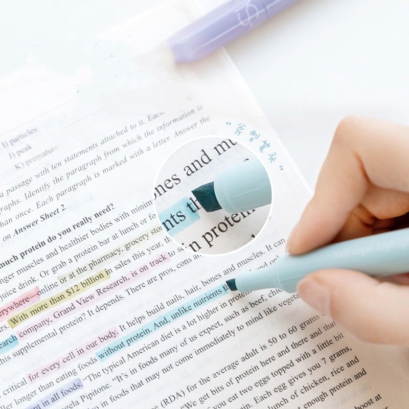 Set 6 Bút Dạ Quang Nhiều Màu Sắc Tiện Dụng