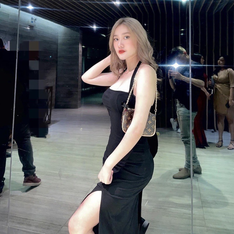 [Mã SKAMSALEP6 giảm 10% tối đa 100K đơn 150K] Váy Body halter xẻ tà 1 bên, váy ôm body, váy ôm, đầm mùa hè | BigBuy360 - bigbuy360.vn