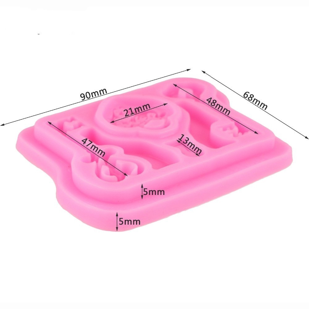 Khuôn silicon làm kẹo đường hình chìa khóa đính kim cương