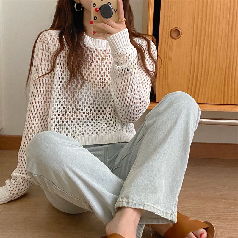 Áo Dệt Kim Tay Dài Chống Nắng Dáng Rộng Phong Cách Thời Trang Mùa Hè Mới Dành Cho Nữ