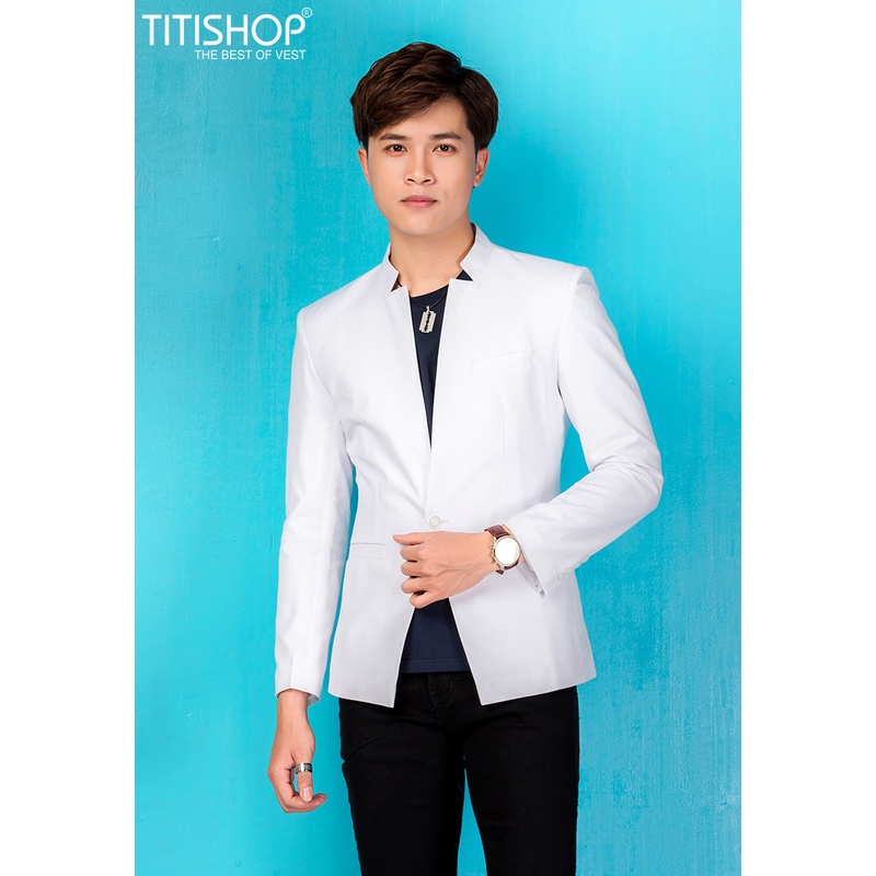 Áo vest Cách tân giả vest Titishop AGV13 Trắng
