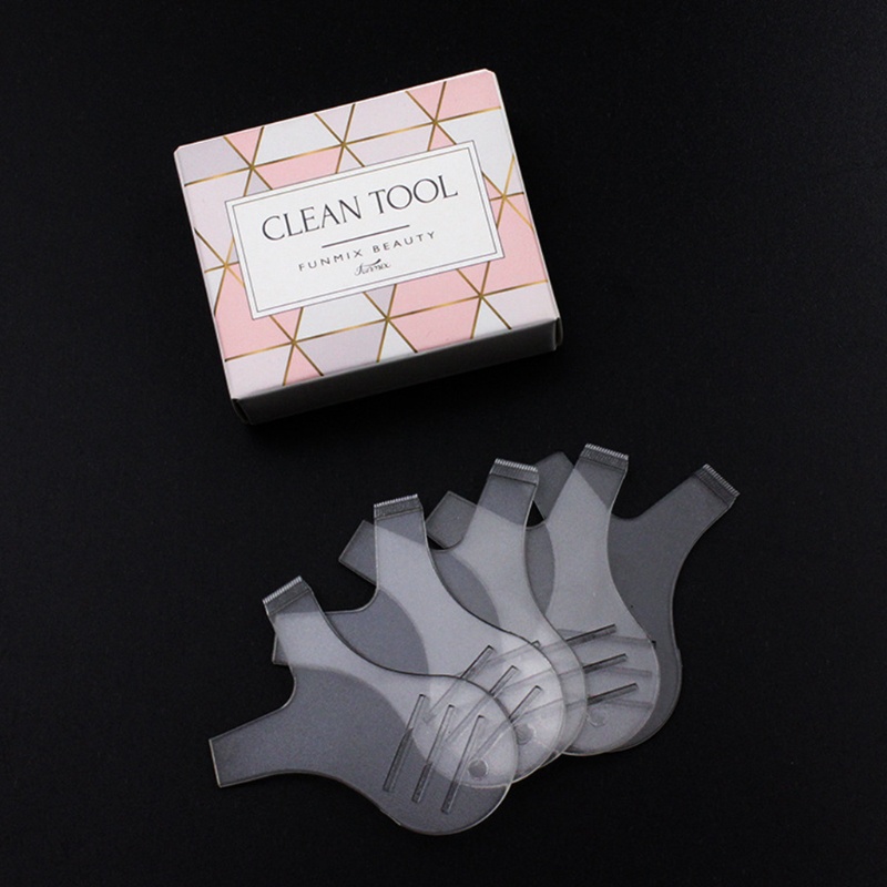 Set 5 Lược Chải Lông Mi Mini Hình Chữ Y Bằng Nhựa Trong Suốt