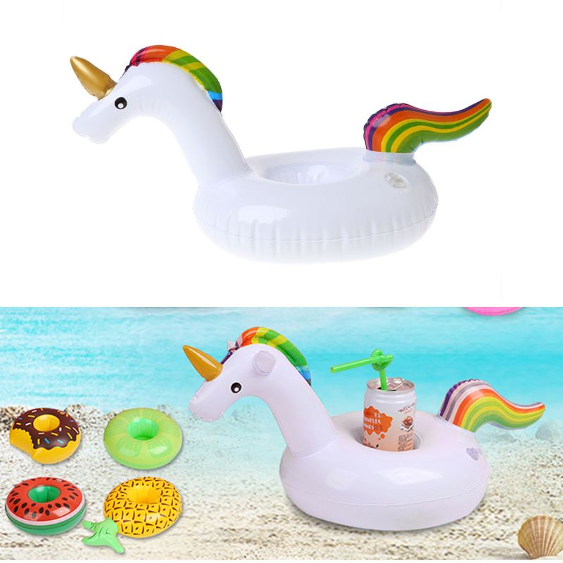Giá Đỡ Cốc Nước Hình Kỳ Lân Bơm Hơi Mini Tiện Dụng Cho Bữa Tiệc Bể bơi