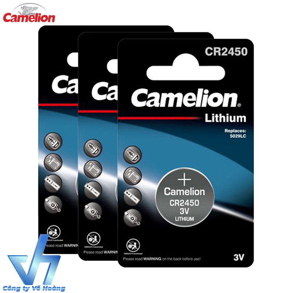 Bộ 3 Pin Camelion CR2450 - Dùng cho remote, máy tính bỏ túi, cân điện tử,…