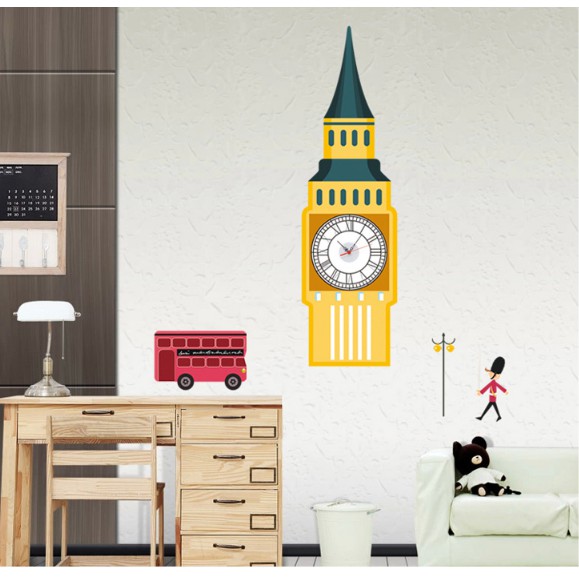 Decal Trang Trí Tường Kèm Đồng Hồ Dán Tường- Nhà Thờ FLORIDA ( Cao Cấp )