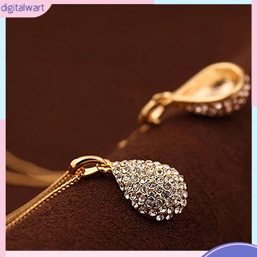 Dây chuyền dài đính đá hình giọt nước thiết kế thời trang