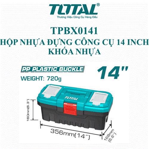 Hộp nhựa đựng công cụ 14 '' inch Total TPBX0141 TPBX0142 - Thùng khay đồ nghề đựng dụng cụ linh kiện ốc vít tháo lắp