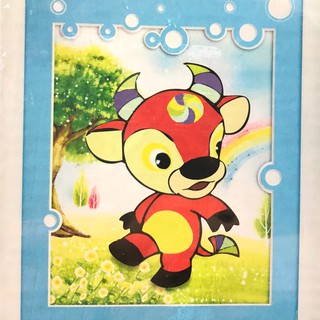 Tranh đính đá tự làm con trâu . kích thước: 30cm x 36cm
