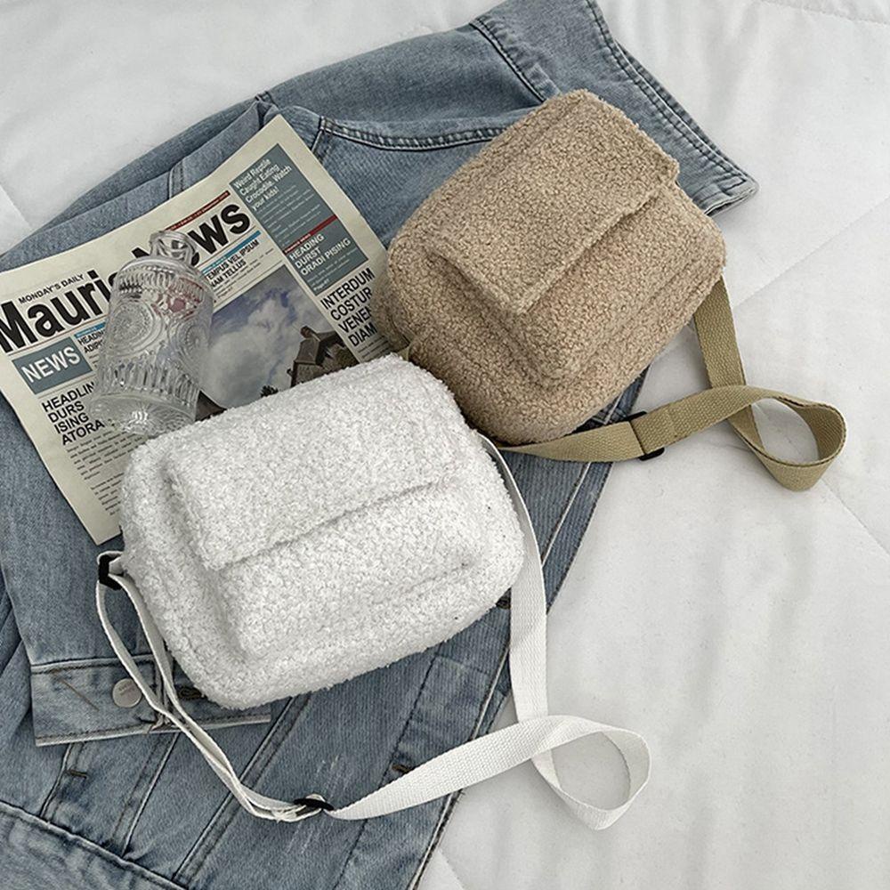 Túi Đeo Chéo Lông Cừu Lấp Lánh Đựng Điện Thoại Thời Trang Cho Nữ