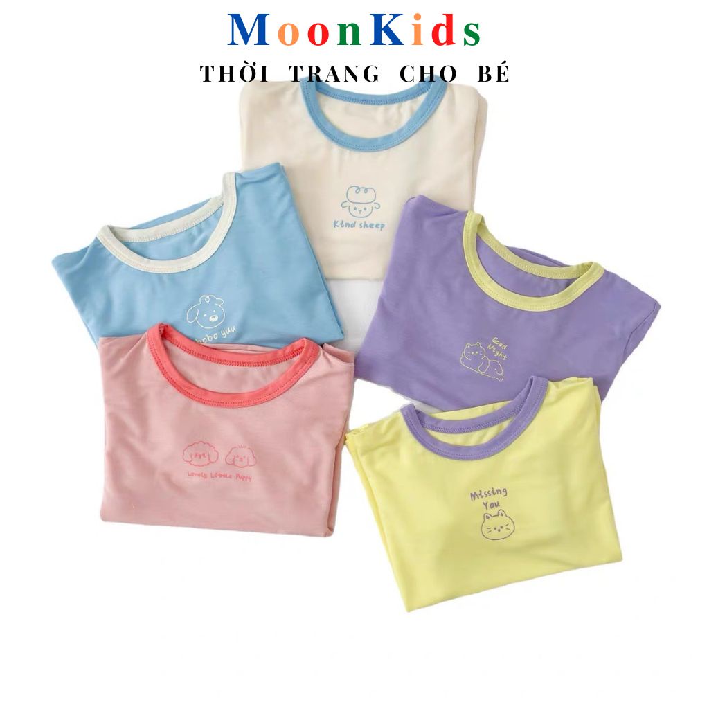 Bộ Quần Áo Cho bé😍Bộ Đồ Tay Lỡ Cho bé,Thun Lạnh 100% dành cho bé trai bé gái từ 6-18kg sờ là sướng nhìn là thích