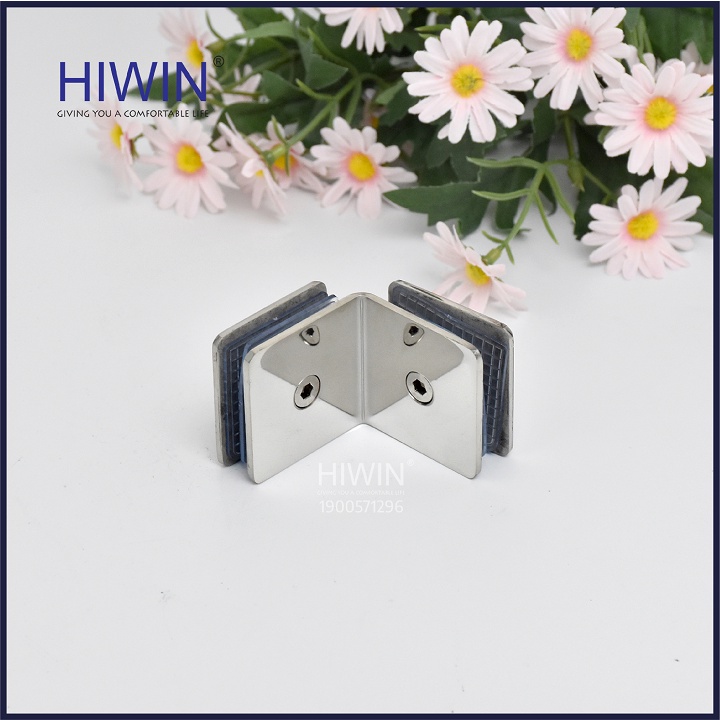 Kẹp định vị cabin tắm 90 độ kính kính chất liệu inox 304 mặt gương HIWIN FC-087
