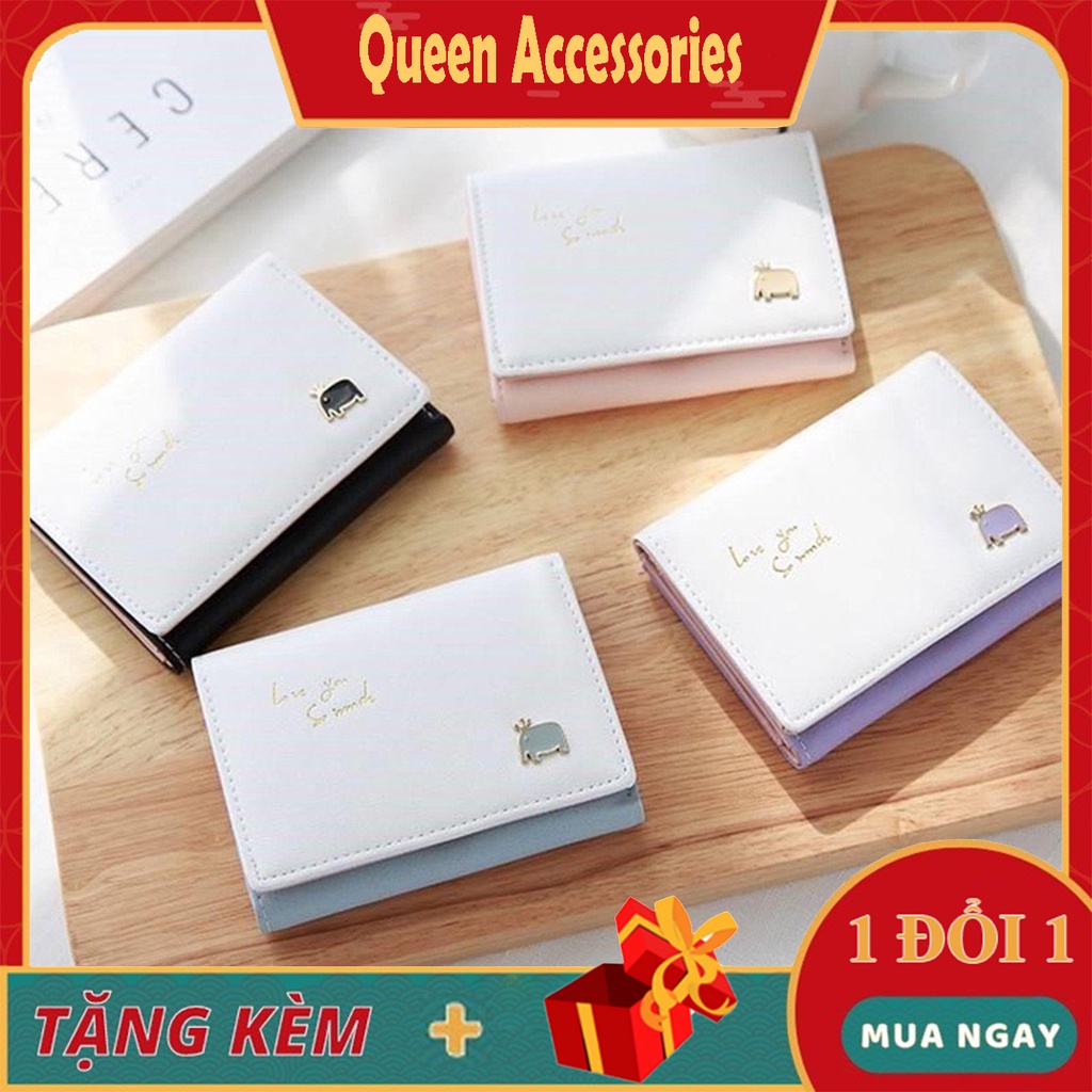 Ví Ngắn Nữ Mini Chú Voi LOVE YOU SO MUCH Dễ Thương