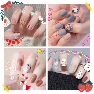 Set 14 Miếng Dán Móng Tay Họa Tiết Trắng Đen  Đẹp Dành Cho Người Lớn Và Trẻ Em