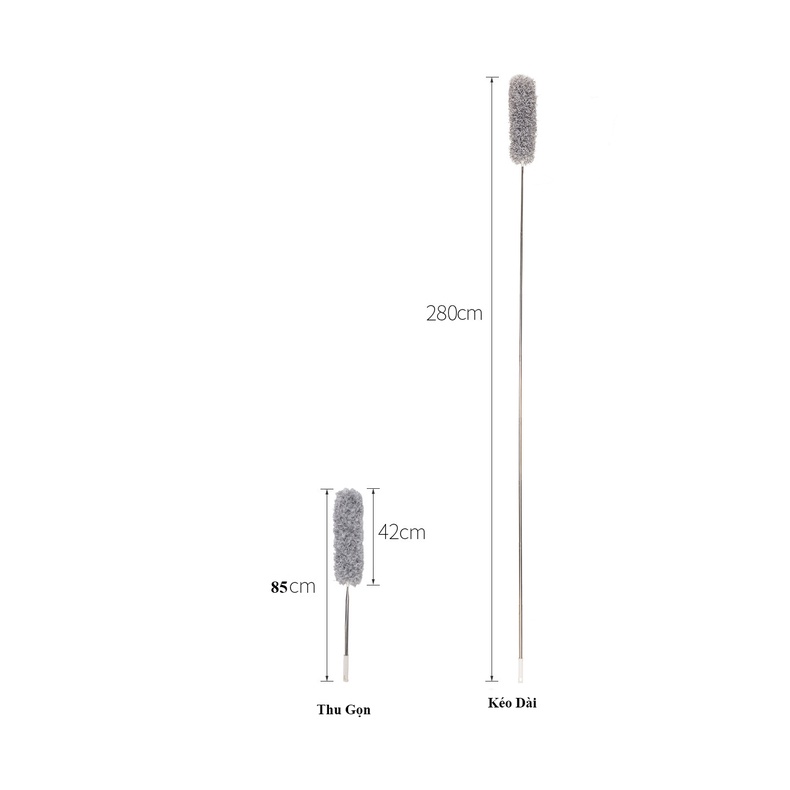 Chổi Quét Trần Nhà KUNBE, Có Cán Điều Chỉnh Độ Tối Đa 2.8m Thuận Lợi Quét Mạng Nhện Bụi Bẩn Trên Cao