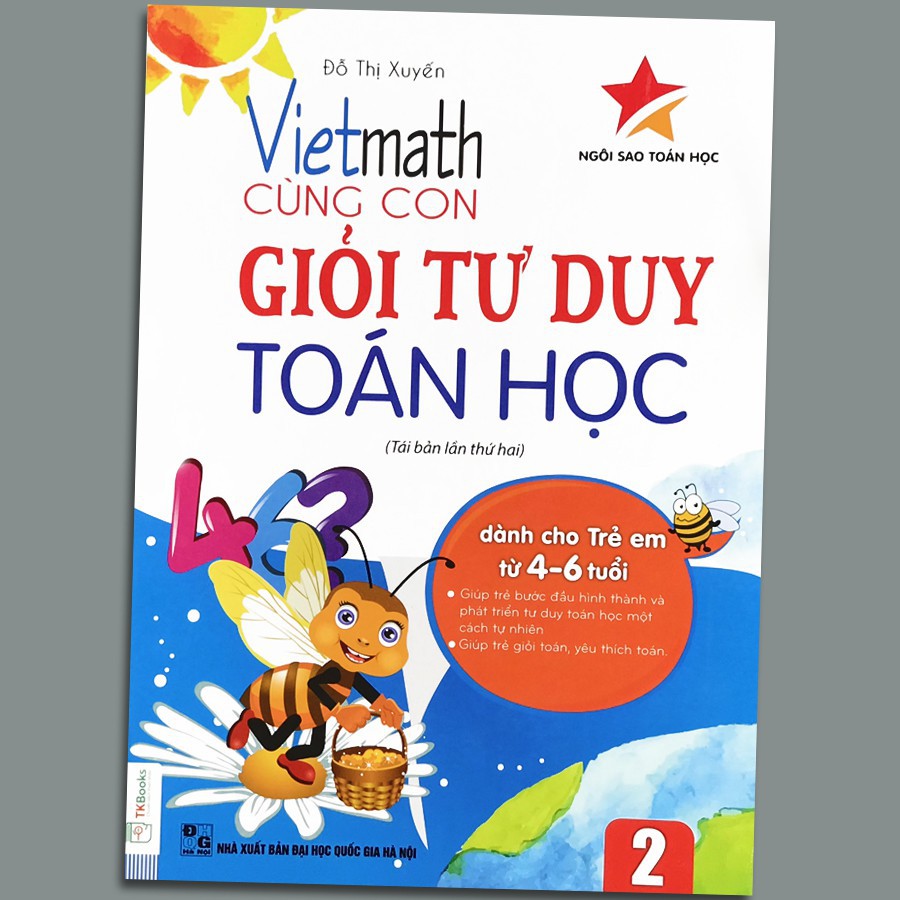 Sách - Combo Vietmath – Cùng Con Giỏi Tư Duy Toán Học (Tập 1 +2 +3 +4 +5) + tặng cuốn gấu bảng chữ cái  tiếng anh