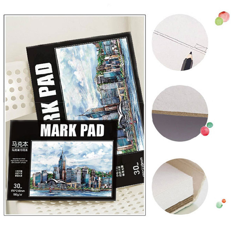 30 Sheets Watercolor Sketchbook Drawing Notebook White Paper Marker Pad Cuaderno School Stationery Notepad Notitieboek