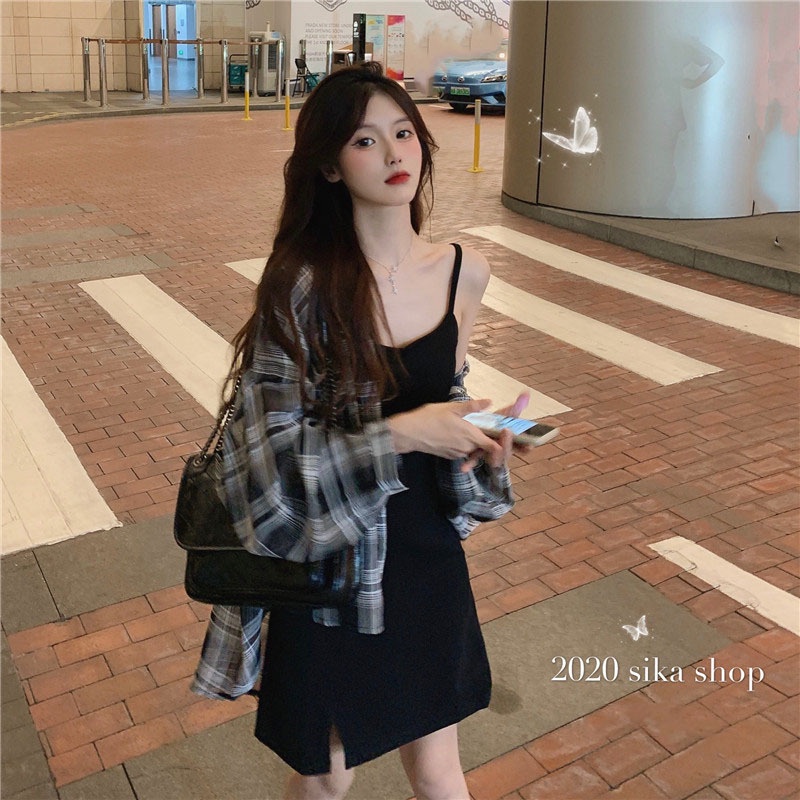 Đầm Dài Dáng Rộng Không Tay Chống Nắng Phong Cách Hàn Quốc Mẫu Mới 2021 Thời Trang Mùa Hè Cho Nữ