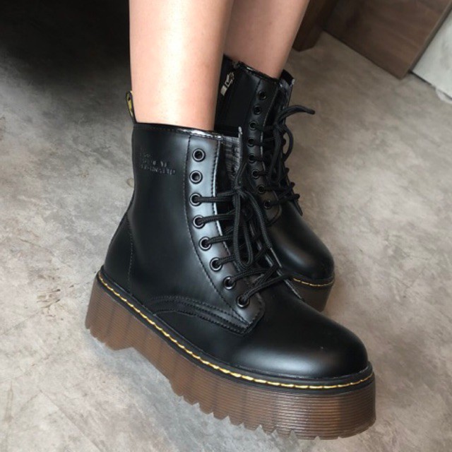 giao luôn /Boot da đen độn đế | CÓ SẴN 🖤 giày da đen siêu đẹp | đế tăng chiều cao