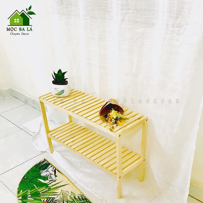 KỆ GIÀY DÉP - KỆ ĐA NĂNG DÀI 80cm Bằng Gỗ Thông Cao Cấp
