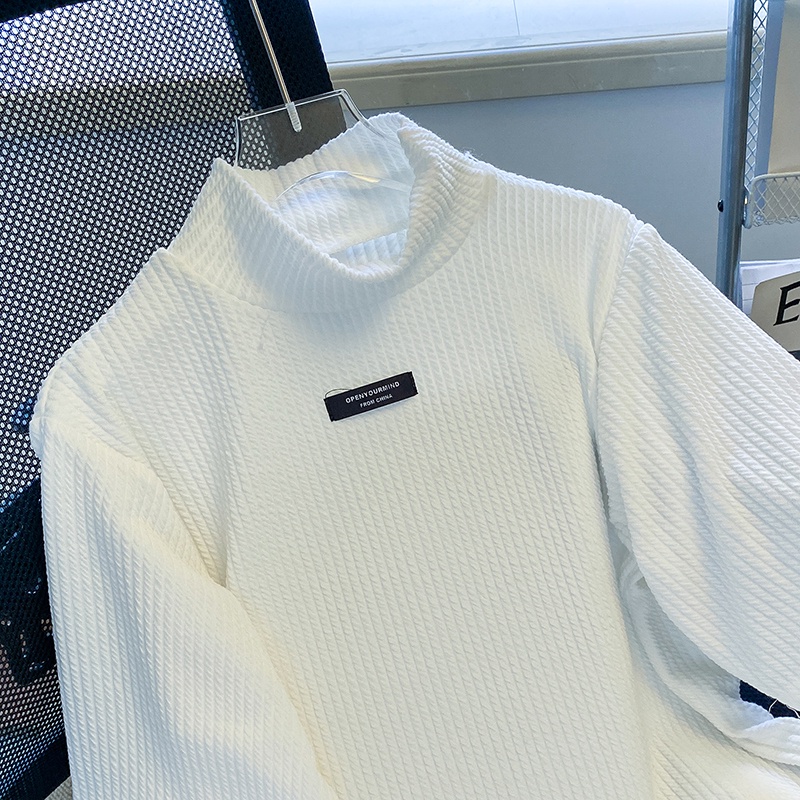 ZHELIHANGFEI Áo Thun Tay Ngắn Cổ Cao Dáng Rộng Họa Tiết Ca Rô Thời Trang