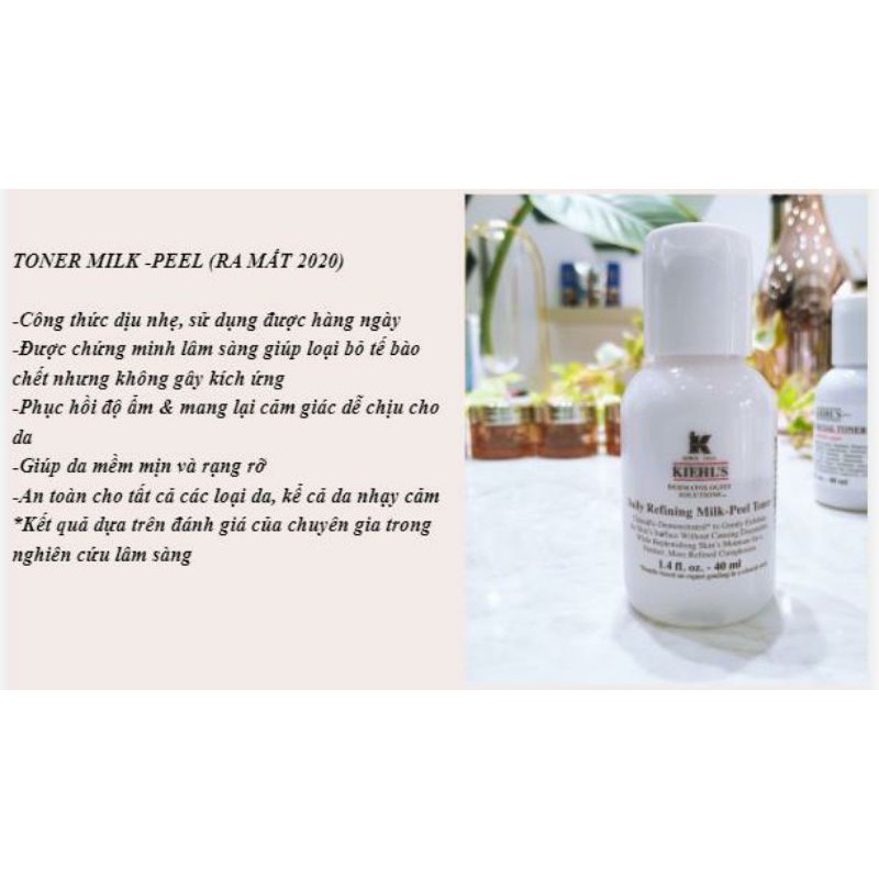 [ Mini 4ml ] Toner dạng sữa loại bỏ tế bào chết dịu nhẹ Kiehl.s Daily Refining Milk-Peel