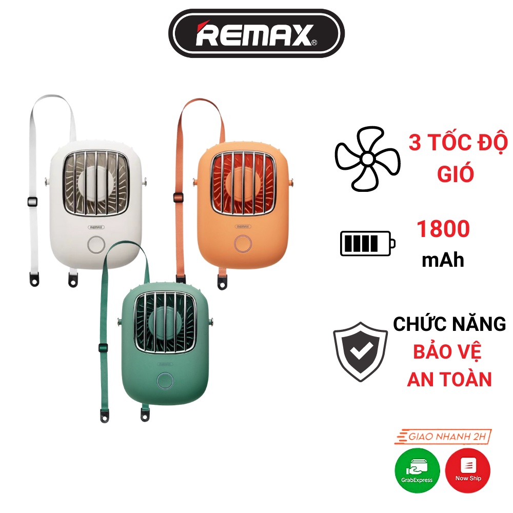 Quạt đeo cổ mini Remax F36, quạt sạc cầm tay hàng chính hãng thiết kế thời trang, thời gian sử dụng tử 2-6h liên tục