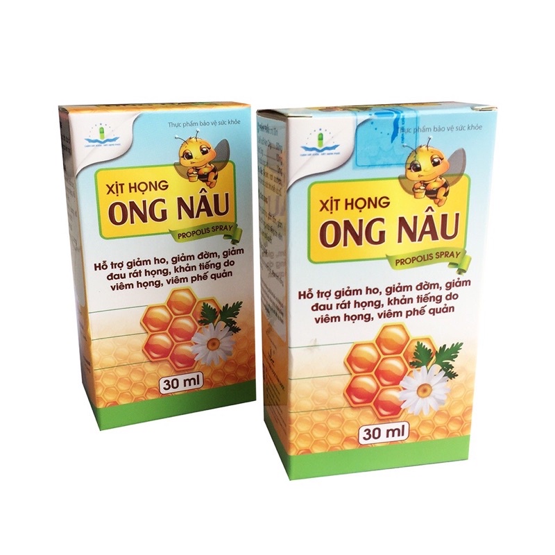 Xịt họng ong nâu tâm dược con ong keo ong nhất nhất giúp giảm ho ngứa họng amidan khản tiếng, viem họng, chai 30 ml