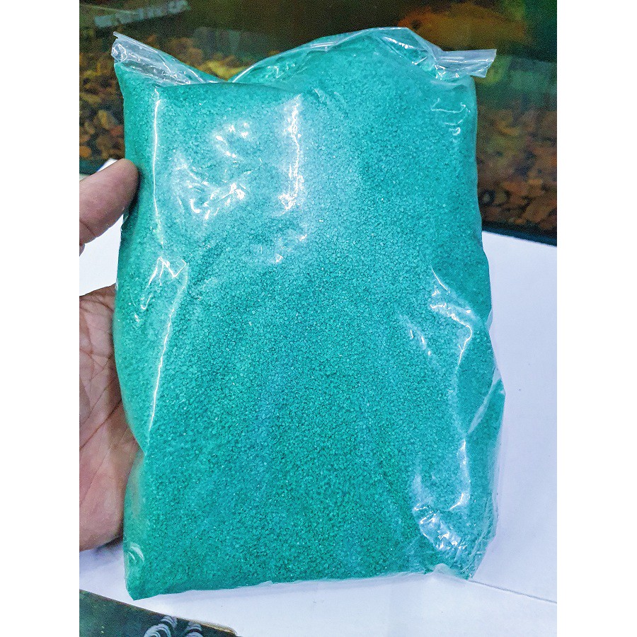 1KG CÁT THẠCH ANH XANH LÁ ĐẬM TRANG TRÍ HỒ CÁ NON BỘ