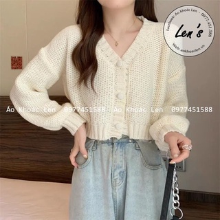 ÁO KHOÁC LEN CROPTOP NÚT BỌC