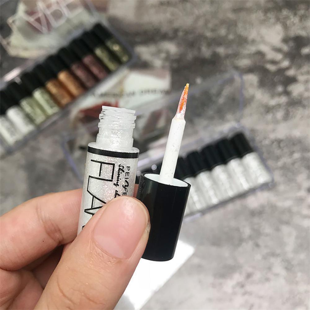 Phấn Mắt Dạng Lỏng Kiêm Kẻ Mắt Dạng Lỏng Màu Nhũ Ánh Kim Lấp Lánh Chống Thấm Nước A6P8 Mini
