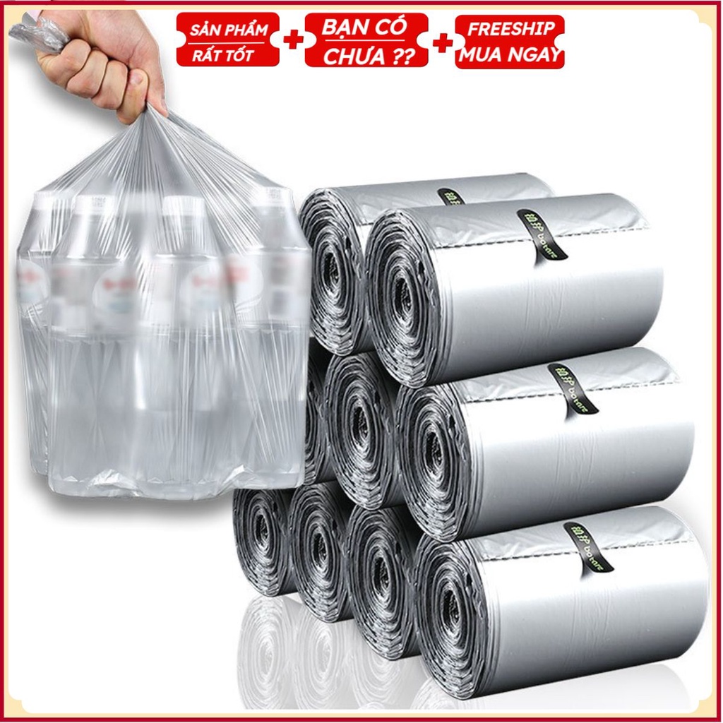 Cuộn 110 Túi Rác Sinh Học Tự Phân Hủy Siêu Dai Bao Rác Bạc Kích Thước Lớn 45x50cm (1 cuộn)